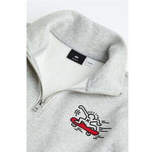 H&M x Keith Harring half zip sweatshirt